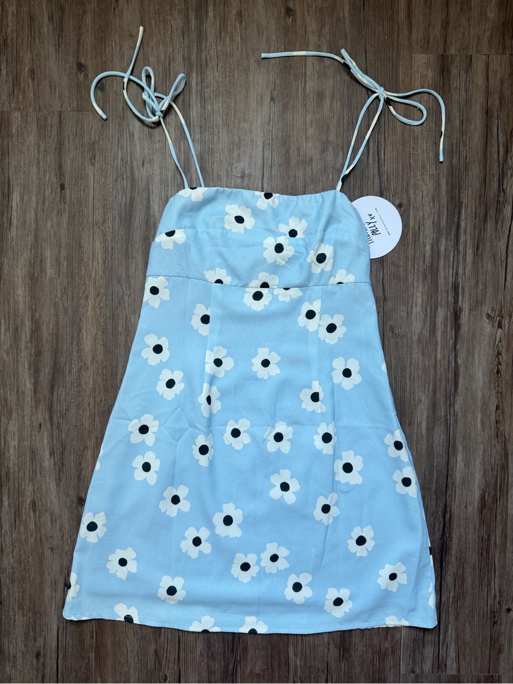 Princess Polly Light Blue Floral Tie-Strap Dress